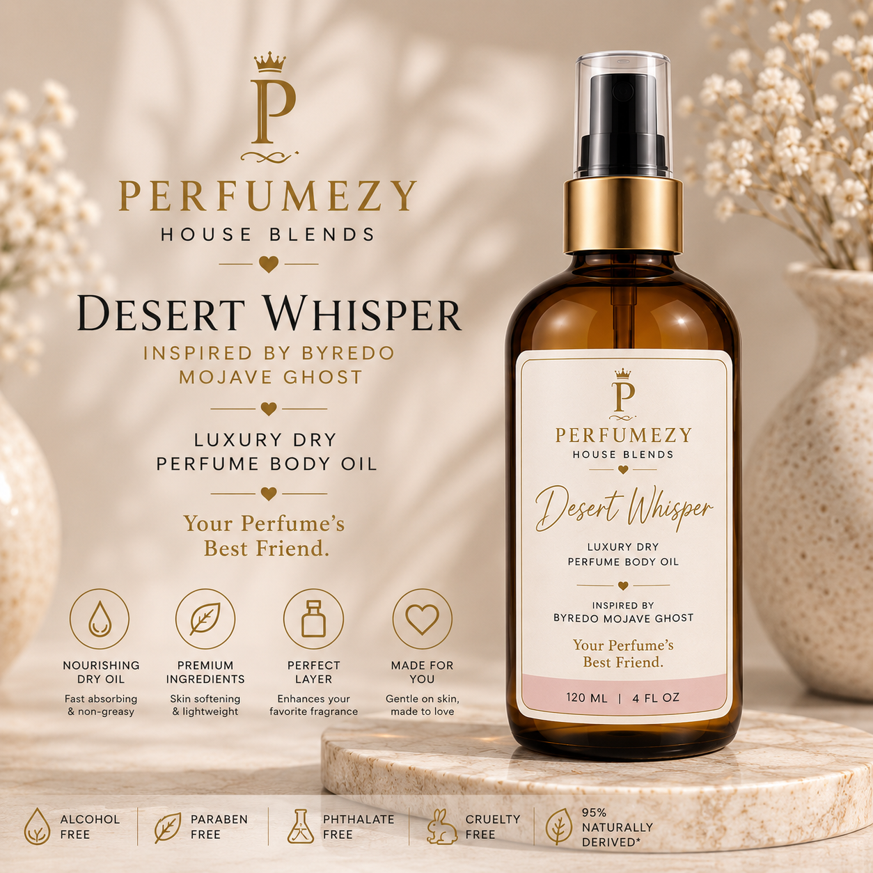 Desert Whisper Luxury Dry Perfume Body Oil