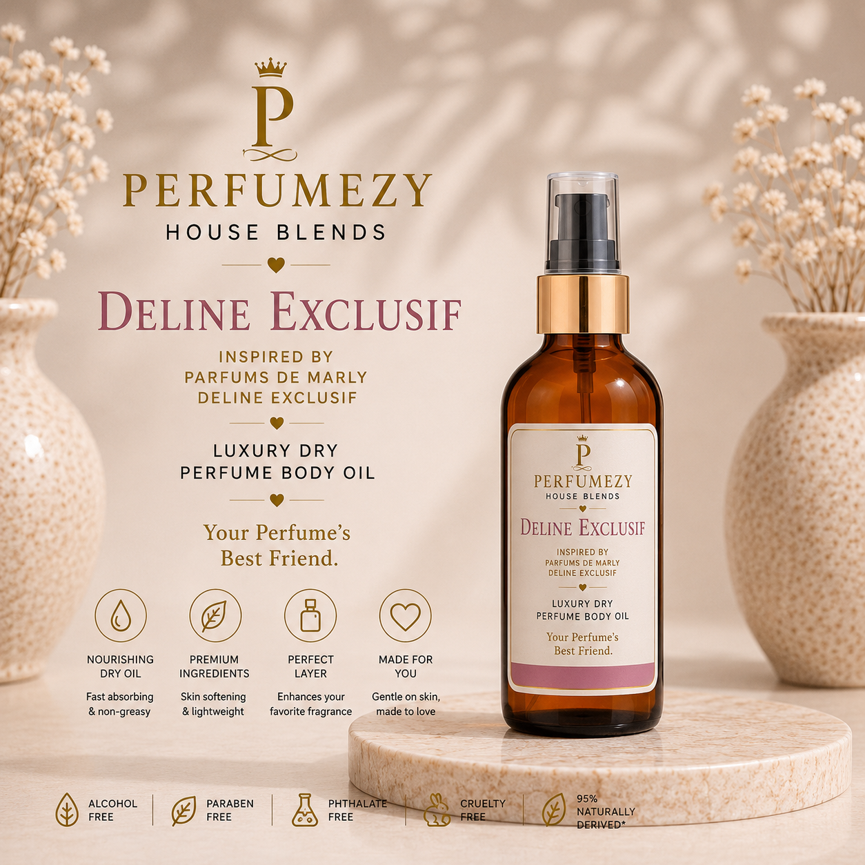Deline Exclusif Luxury Dry Perfume Body Oil